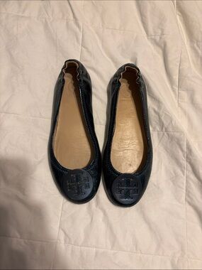 Tory Burch blue metallic flats